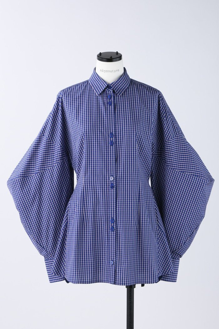 【ナゴンスタンス/nagonstans】のCO Check 立体スリーブ SH/シャツ インテリア・キッズ・メンズ・レディースファッション・服の通販 founy(ファウニー) https://founy.com/ ファッション Fashion レディースファッション Fashion for Women トップス・カットソー Cut & Sew Tops シャツ・ブラウス・オフィスカジュアル Elegant Blouses & Button-Ups シェイプ Shape, Slim Fit スリーブ Sleeve, Long Sleeve / Short Sleeve フォルム Silhouette, Form フレア Flare, Flared ベスト Vest, Waistcoat ロング Long, Long-Length エレガント 上品 Elegant |ID: prp329100003718488 ipo3291000000036783729