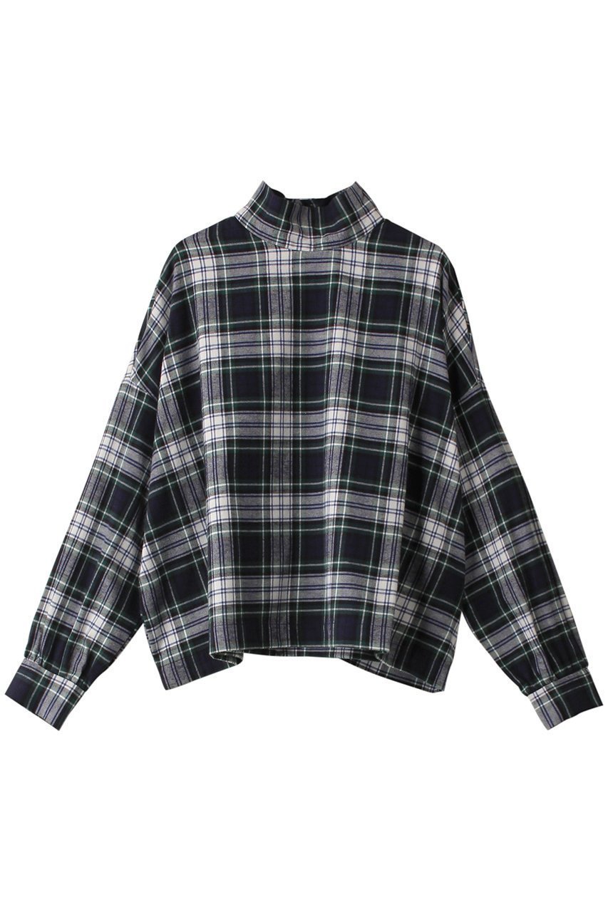 【ミズイロ インド/mizuiro ind】のcheck stand collar shirt シャツ インテリア・キッズ・メンズ・レディースファッション・服の通販 founy(ファニー) 　ファッション　Fashion　レディースファッション　WOMEN　トップス・カットソー　Tops/Tshirt　シャツ/ブラウス　Shirts/Blouses　A/W・秋冬　Aw・Autumn/Winter・Fw・Fall-Winter　スリーブ　Sleeve　チェック　Check　バランス　Balance　フレア　Flare　ロング　Long　navy|ID: prp329100003720021 ipo3291000000026949201