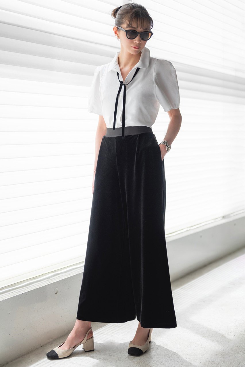 【デイジーリン/DAISY LIN】のTuxedo Velour Pants 人気、トレンドファッション・服の通販 founy(ファニー) 　ファッション　Fashion　レディースファッション　WOMEN　パンツ　Pants　お家時間・ステイホーム　Home Time/Stay Home　ジャージー　Jersey　ストレッチ　Stretch　フィット　Fit　ベロア　Velor　ワイド　Wide　エレガント 上品　Elegant　other-8|ID: prp329100003722224 ipo3291000000031389313