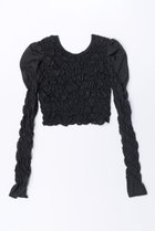【メゾンスペシャル/MAISON SPECIAL】のShirring Puff Sleeve Tops/シャーリングパフスリーブトップス BLK(ブラック)|ID: prp329100003723158 ipo3291000000024582361
