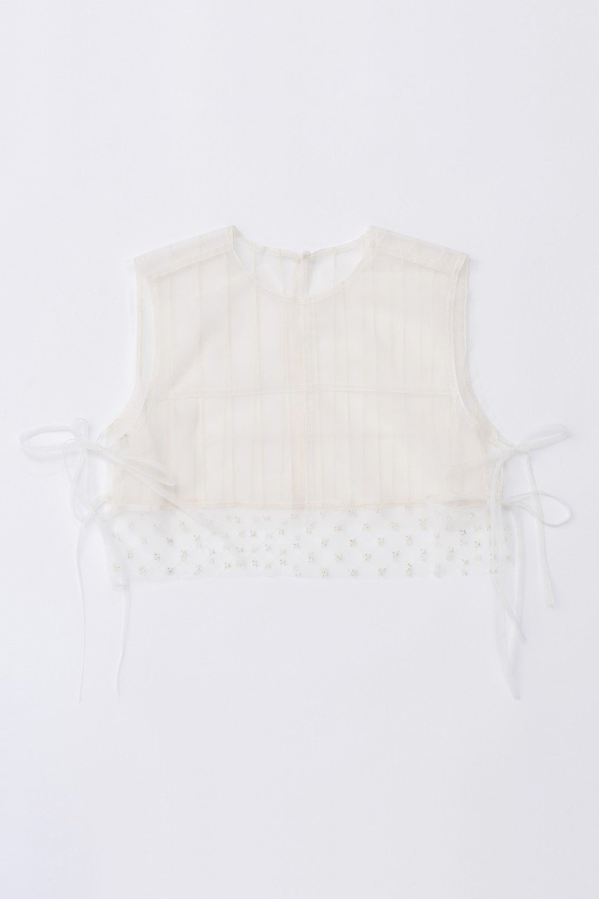 【メゾンスペシャル/MAISON SPECIAL】のTulle Layered Mini Vest/チュールレイヤードミニベスト インテリア・キッズ・メンズ・レディースファッション・服の通販 founy(ファニー) 　ファッション　Fashion　レディースファッション　WOMEN　アウター　Coat Outerwear　ジャケット　Jackets　ジャケット　Jacket　スウェット　Sweat　チュール　Tulle　フラワー　Flower　ベスト　Vest　モチーフ　Motif　リボン　Ribbon　WHT(ホワイト)|ID: prp329100003723160 ipo3291000000024582371