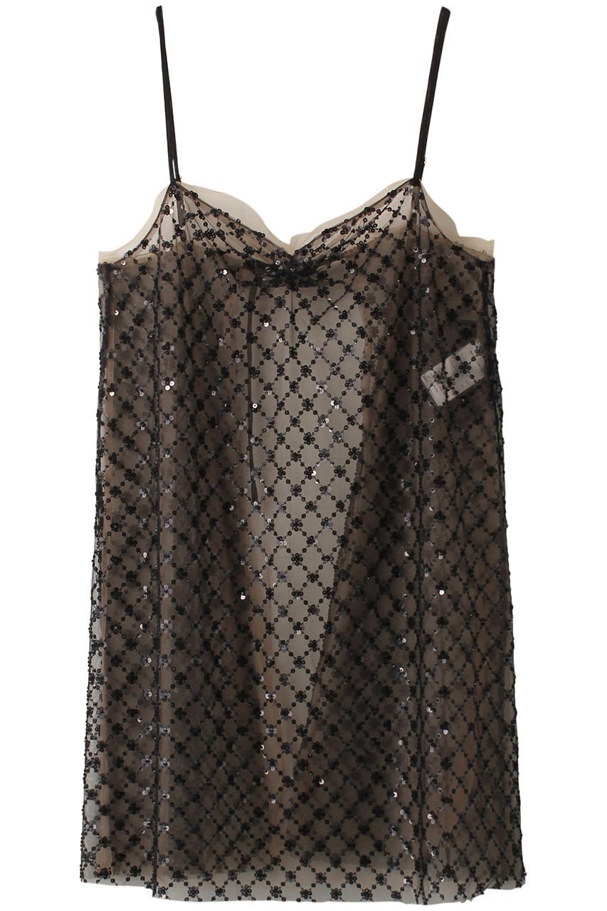 【メゾンスペシャル/MAISON SPECIAL】のFlower Beads Camisole Tunic/フラワービーズキャミチュニック インテリア・キッズ・メンズ・レディースファッション・服の通販 founy(ファニー) 　ファッション　Fashion　レディースファッション　Fashion for Women　ワンピース　Dresses　チュニック　Tunic Tops & Dresses　シアー　Sheer, See-Through　シンプル　Simple, Minimal　タンク　Tank Top, Sleeveless Top　チュニック　Tunic, Long Top　チュール　Tulip, Tulip Motif　デニム　Denim, Jeans Material　フラワー　Flower, Floral　モチーフ　Motif, Design Theme　BLK(ブラック)|ID: prp329100003723161 ipo3291000000032921700