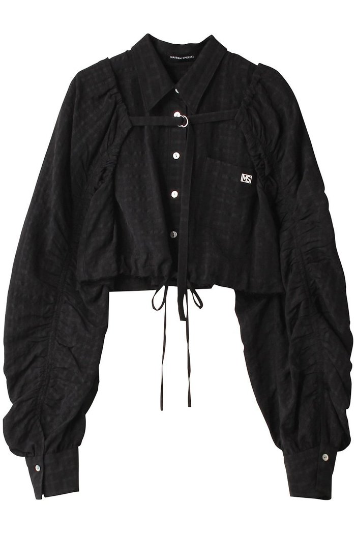 【メゾンスペシャル/MAISON SPECIAL】のMultiway Gun Club Check Short Length Shirt/マルチウェイガンクラブチェックショートシャツ インテリア・キッズ・メンズ・レディースファッション・服の通販 founy(ファニー) https://founy.com/ ファッション Fashion レディースファッション Fashion for Women トップス・カットソー Cut & Sew Tops シャツ・ブラウス・オフィスカジュアル Elegant Blouses & Button-Ups インナー Innerwear カットオフ Cut-Off Design ギャザー Gathered, Ruffled ショート Short, Short Length スリーブ Sleeve, Long Sleeve / Short Sleeve ドレープ Drape, Draping Fabric ドローストリング Drawstring, Pull Cord ノースリーブ Sleeveless, No-Sleeve プレート Plate, Dish ボレロ Bolero, Short Cardigan ロング Long, Long-Length 夏 Summer エレガント 上品 Elegant |ID: prp329100003723168 ipo3291000000036402009