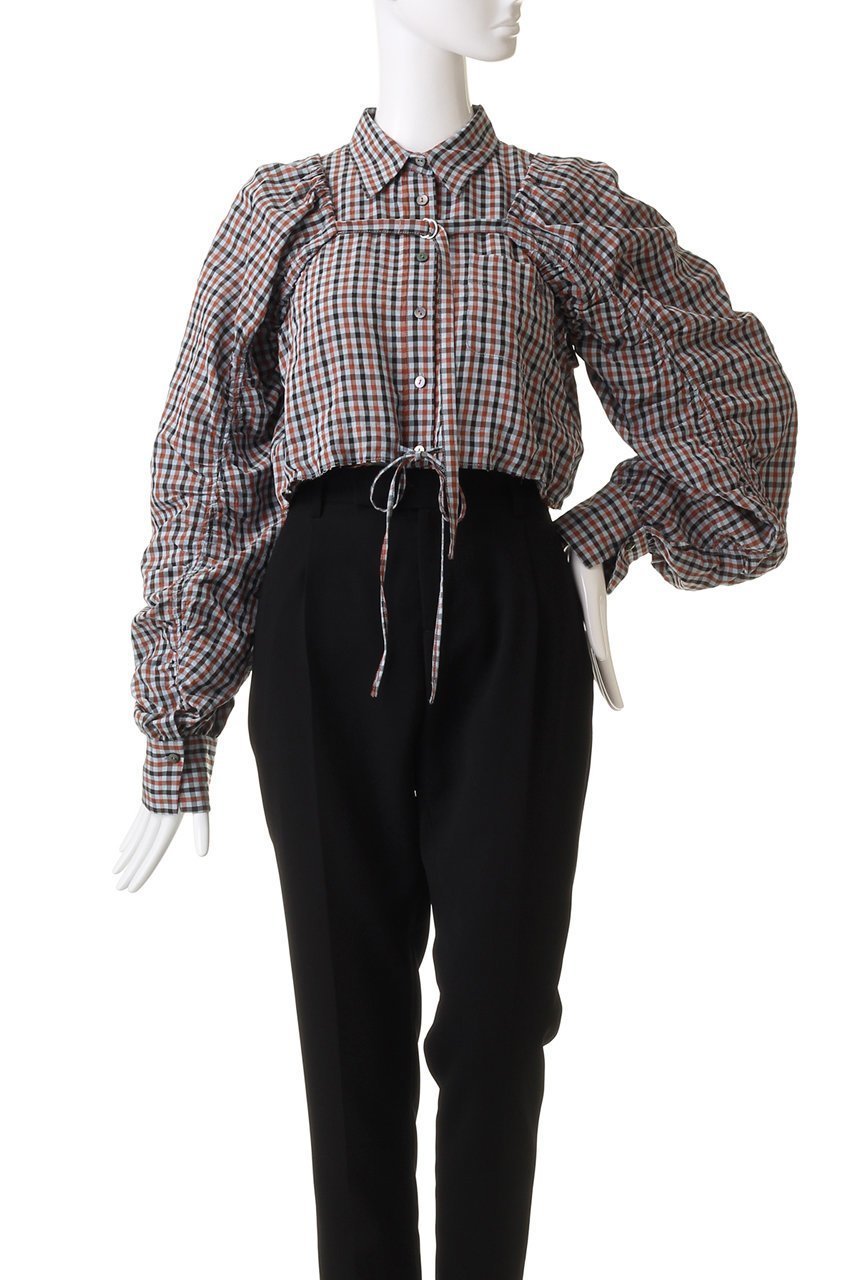 【メゾンスペシャル/MAISON SPECIAL】のMultiway Gun Club Check Short Length Shirt/マルチウェイガンクラブチェックショートシャツ 人気、トレンドファッション・服の通販 founy(ファニー) 　ファッション　Fashion　レディースファッション　Fashion for Women　トップス・カットソー　Cut & Sew Tops　シャツ・ブラウス・オフィスカジュアル　Elegant Blouses & Button-Ups　インナー　Innerwear　カットオフ　Cut-Off Design　ギャザー　Gathered, Ruffled　ショート　Short, Short Length　スリーブ　Sleeve, Long Sleeve / Short Sleeve　ドレープ　Drape, Draping Fabric　ドローストリング　Drawstring, Pull Cord　ノースリーブ　Sleeveless, No-Sleeve　プレート　Plate, Dish　ボレロ　Bolero, Short Cardigan　ロング　Long, Long-Length　夏　Summer　エレガント 上品　Elegant　other-2|ID: prp329100003723168 ipo3291000000036725650