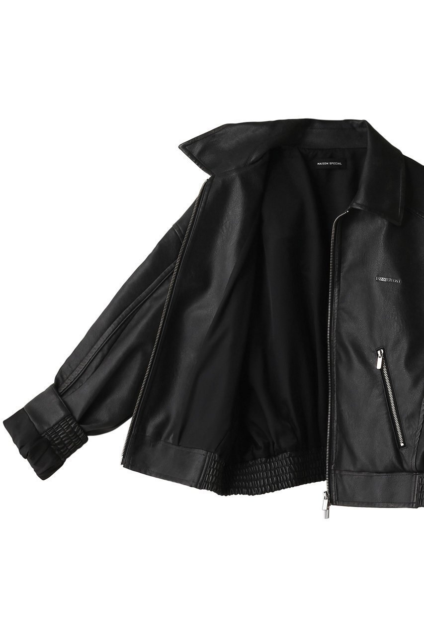 【メゾンスペシャル/MAISON SPECIAL】のWashed faux Leather Blouson/ウォッシュドフェイクレザーブルゾン 人気、トレンドファッション・服の通販 founy(ファニー) 　ファッション　Fashion　レディースファッション　Fashion for Women　アウター　Coat / Outerwear Collection　レディースジャケット・軽アウター　Jackets　ブルゾンジャケット・スポーティアウター　Blouson Jackets　ヴィンテージ　Vintage Style　ジャケット　Jacket, Outerwear　トレンド　Trend, Trending Now　フェイクレザー　Faux Leather, PU Leather　ブルゾン　Blouson, Bomber Jacket　プレート　Plate, Dish　ポケット　Pocket, Pocket Detail　リアル　Real, Realistic　レース　Lace, Lace Fabric　ロング　Long, Long-Length　other-6|ID: prp329100003723188 ipo3291000000036062010