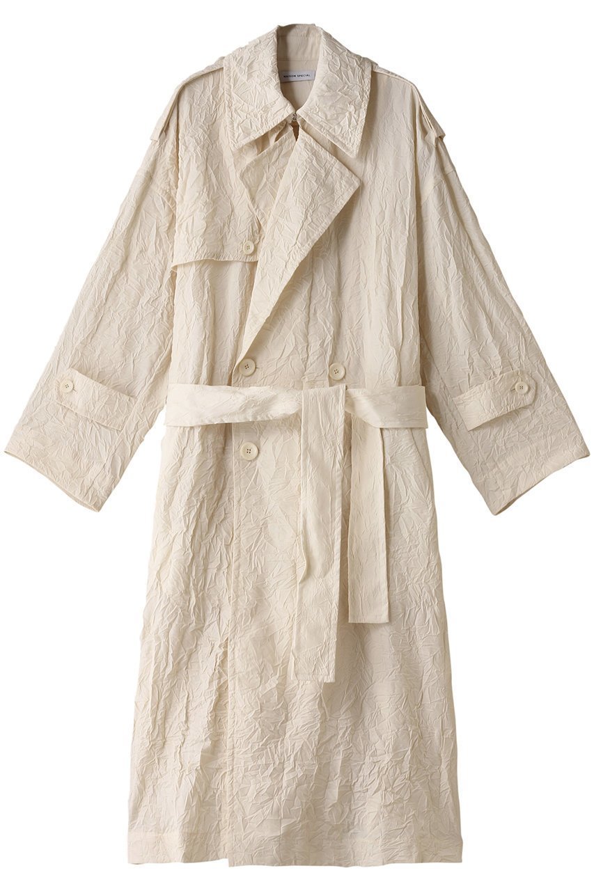 【メゾンスペシャル/MAISON SPECIAL】のWasher Pleats Trench Coat/ワッシャープリーツトレンチコート インテリア・キッズ・メンズ・レディースファッション・服の通販 founy(ファニー) 　ファッション　Fashion　レディースファッション　WOMEN　アウター　Coat Outerwear　コート　Coats　トレンチコート　Trench Coats　インナー　Inner　エアリー　Airy　シアー　Sheer　ジャケット　Jacket　ロング　Long　春　Spring　WHT(ホワイト)|ID: prp329100003723196 ipo3291000000030041966