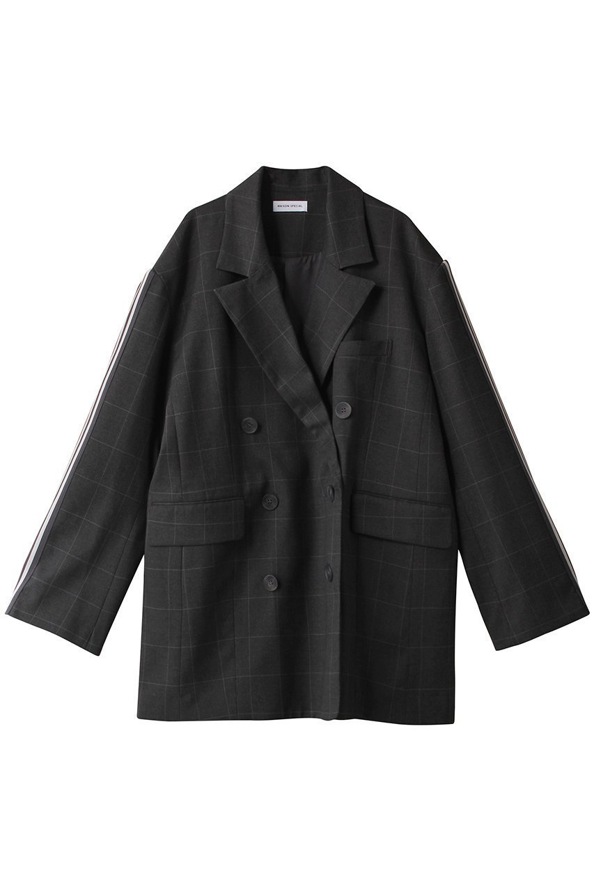 【メゾンスペシャル/MAISON SPECIAL】のSide Line Over Size Jacket/サイドラインオーバージャケット 人気、トレンドファッション・服の通販 founy(ファニー) 　ファッション　Fashion　レディースファッション　Fashion for Women　アウター　Coat / Outerwear Collection　レディースジャケット・軽アウター　Jackets　インナー　Innerwear　キャミソール　Camisole, Spaghetti Strap Top　ジャケット　Jacket, Outerwear　ストレッチ　Stretch, Stretchy Fabric　スポーツ　Sports, Activewear　セットアップ　Set-Up, Coordinated Outfit　チェック　Check, Plaid, Tartan　ミックス　Mix, Mixed Style　ロング　Long, Long-Length　 other-1|ID: prp329100003723203 ipo3291000000035580953
