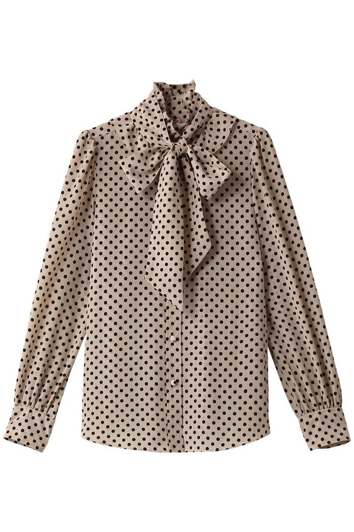 【アルアバイル/allureville】の【Loulou Willoughby】デシンドットフリルボウタイブラウス インテリア・キッズ・メンズ・レディースファッション・服の通販 founy(ファニー) https://founy.com/ ファッション Fashion レディースファッション Fashion for Women トップス・カットソー Cut & Sew Tops シャツ・ブラウス・オフィスカジュアル Elegant Blouses & Button-Ups おすすめ Recommended / Our Picks シンプル Simple, Minimal スリーブ Sleeve, Long Sleeve / Short Sleeve ドット Polka Dot, Dot Pattern バランス Balance, Style Balance フリル Frill, Ruffle ロング Long, Long-Length エレガント 上品 Elegant |ID: prp329100003723210 ipo3291000000036401848