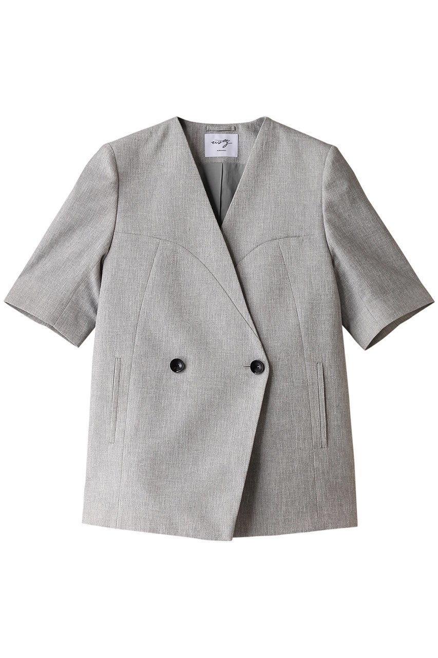 【スタニングルアー/STUNNING LURE】の【Waltz】ショートスリーブジャケット インテリア・キッズ・メンズ・レディースファッション・服の通販 founy(ファニー) 　ファッション　Fashion　レディースファッション　Fashion for Women　アウター　Coat / Outerwear Collection　レディースジャケット・軽アウター　Jackets　クール　Cool, Chic　ジャケット　Jacket, Outerwear　センター　Center, Center Line　ポケット　Pocket, Pocket Detail　マニッシュ　Mannish, Boyish　グレー|ID: prp329100003723230 ipo3291000000032957461
