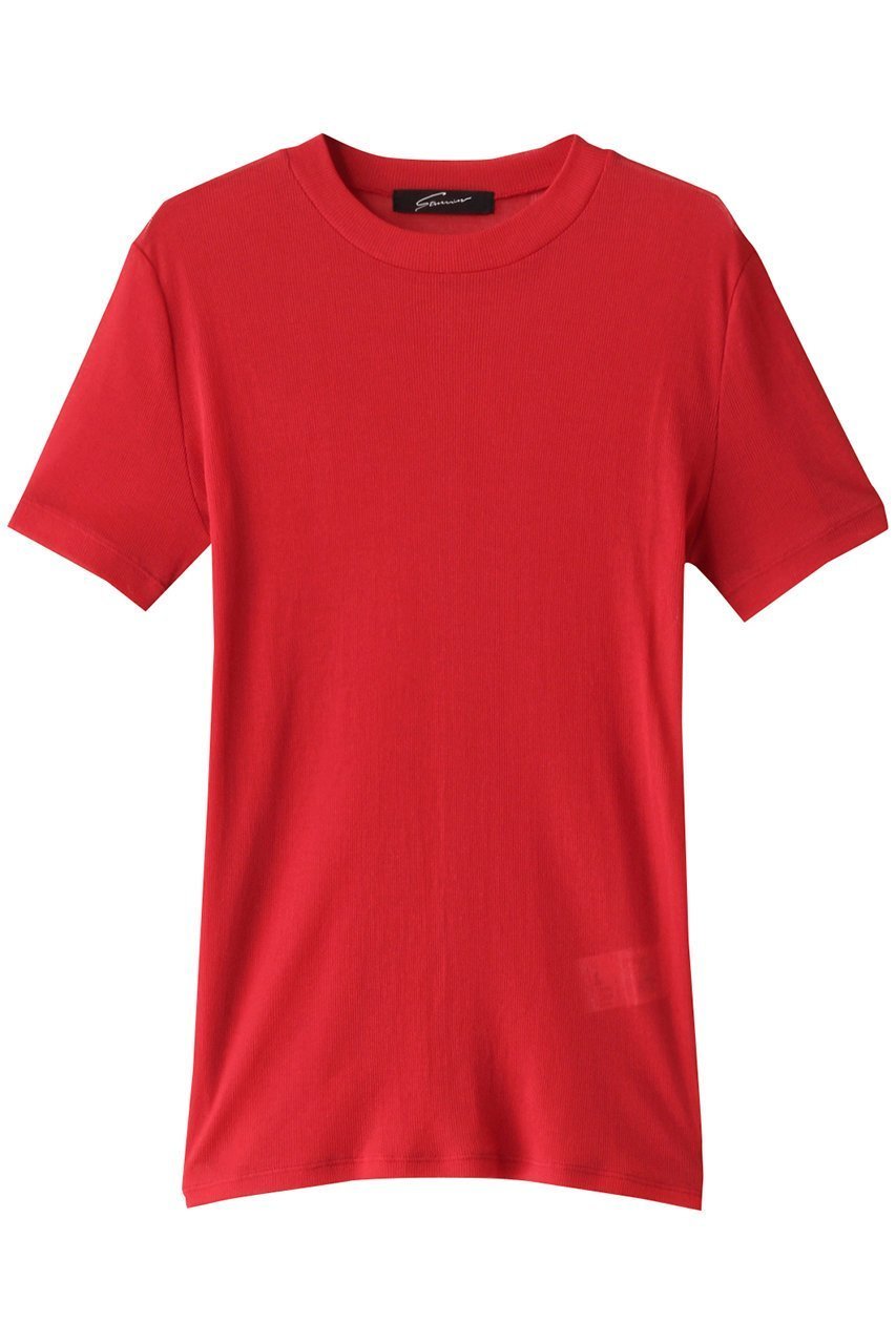 【スタニングルアー/STUNNING LURE】のシアーテレコTシャツ インテリア・キッズ・メンズ・レディースファッション・服の通販 founy(ファニー) 　ファッション　Fashion　レディースファッション　Fashion for Women　トップス・カットソー　Cut & Sew Tops　シャツ・ブラウス・オフィスカジュアル　Elegant Blouses & Button-Ups　ロングTシャツ・Tシャツ　Longline T-Shirts & Tees　カットソー・ベーシックTシャツ　Cut-and-Sewn Tops / Stretch Tees & Basics　シアー　Sheer, See-Through　ショート　Short, Short Length　スリーブ　Sleeve, Long Sleeve / Short Sleeve　テレコ　Ribbed, Rib Stitch　レッド|ID: prp329100003723244 ipo3291000000032837994