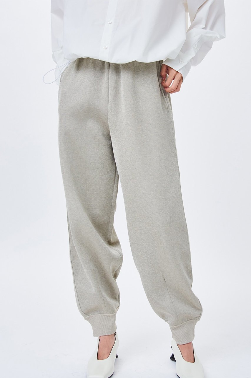 【スタニングルアー/STUNNING LURE】のメタルヤーンニットパンツ インテリア・キッズ・メンズ・レディースファッション・服の通販 founy(ファニー) 　ファッション　Fashion　レディースファッション　Fashion for Women　パンツ　Pants & Trousers　ギャザー　Gathered, Ruffled　メタリック　Metallic, Shiny Finish　ライトベージュ|ID: prp329100003723268 ipo3291000000032827758