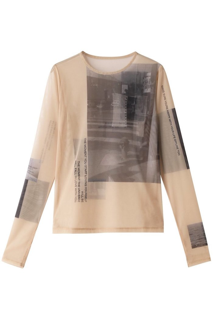 【メゾンスペシャル/MAISON SPECIAL】のPhoto Print Mesh Tops/フォトプリントメッシュトップス インテリア・キッズ・メンズ・レディースファッション・服の通販 founy(ファニー) https://founy.com/ ファッション Fashion レディースファッション Fashion for Women トップス・カットソー Cut & Sew Tops シャツ・ブラウス・オフィスカジュアル Elegant Blouses & Button-Ups ロングTシャツ・Tシャツ Longline T-Shirts & Tees カットソー・ベーシックTシャツ Cut-and-Sewn Tops / Stretch Tees & Basics インナー Innerwear キャミソール Camisole, Spaghetti Strap Top スリーブ Sleeve, Long Sleeve / Short Sleeve タンク Tank Top, Sleeveless Top プリント Print, Printed Pattern メッシュ Mesh, Net Fabric ロング Long, Long-Length |ID: prp329100003724139 ipo3291000000032926249
