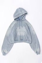 【メゾンスペシャル/MAISON SPECIAL】のDenim-like Distressed Hoodie/デニムライクダメージフーディ L.BLU(ライトブルー)|ID:prp329100003724144