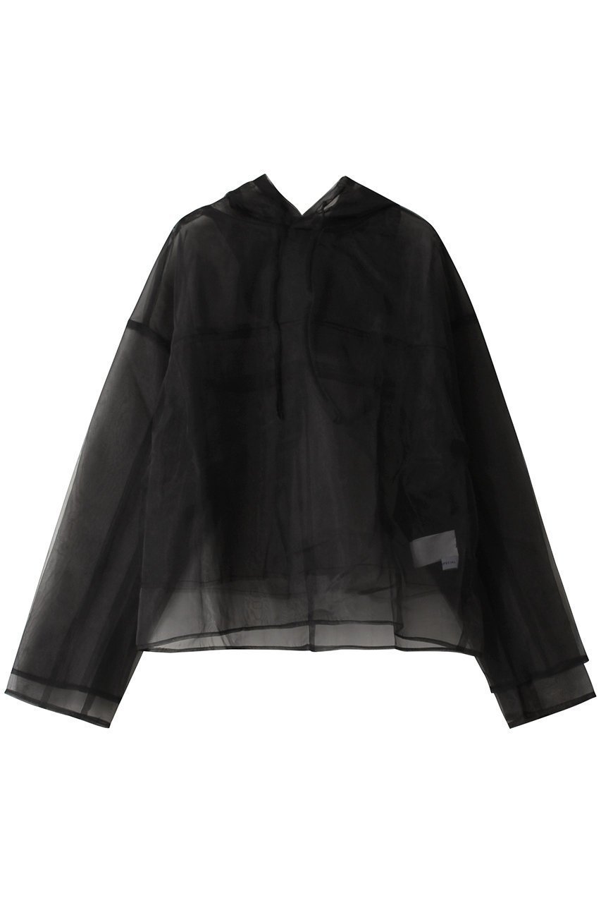 【メゾンスペシャル/MAISON SPECIAL】のSee-through Tulle Hoodie/シースルーチュールフーディ インテリア・キッズ・メンズ・レディースファッション・服の通販 founy(ファニー) 　ファッション　Fashion　レディースファッション　Fashion for Women　トップス・カットソー　Cut & Sew Tops　シャツ・ブラウス・オフィスカジュアル　Elegant Blouses & Button-Ups　レディースパーカー・カジュアルフーディー　Casual Hoodies & Sweatshirts　ロングTシャツ・Tシャツ　Longline T-Shirts & Tees　スウェット・クルーネックトップス　Sweatshirts & Crewnecks / Relaxed Fit Sweat Tops　カットソー・ベーシックTシャツ　Cut-and-Sewn Tops / Stretch Tees & Basics　インナー　Innerwear　オーガンジー　Organza Fabric　春　Spring　シアー　Sheer, See-Through　ジャケット　Jacket, Outerwear　チュール　Tulip, Tulip Motif　ボトム　Bottoms, Lower Wear　BLK(ブラック)|ID: prp329100003724148 ipo3291000000036667556