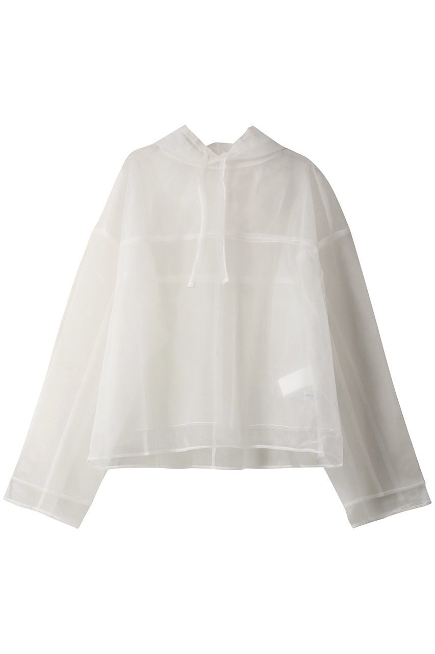 【メゾンスペシャル/MAISON SPECIAL】のSee-through Tulle Hoodie/シースルーチュールフーディ インテリア・キッズ・メンズ・レディースファッション・服の通販 founy(ファニー) 　ファッション　Fashion　レディースファッション　Fashion for Women　トップス・カットソー　Cut & Sew Tops　シャツ・ブラウス・オフィスカジュアル　Elegant Blouses & Button-Ups　レディースパーカー・カジュアルフーディー　Casual Hoodies & Sweatshirts　ロングTシャツ・Tシャツ　Longline T-Shirts & Tees　スウェット・クルーネックトップス　Sweatshirts & Crewnecks / Relaxed Fit Sweat Tops　カットソー・ベーシックTシャツ　Cut-and-Sewn Tops / Stretch Tees & Basics　インナー　Innerwear　オーガンジー　Organza Fabric　春　Spring　シアー　Sheer, See-Through　ジャケット　Jacket, Outerwear　チュール　Tulip, Tulip Motif　ボトム　Bottoms, Lower Wear　WHT(ホワイト)|ID: prp329100003724148 ipo3291000000036667558