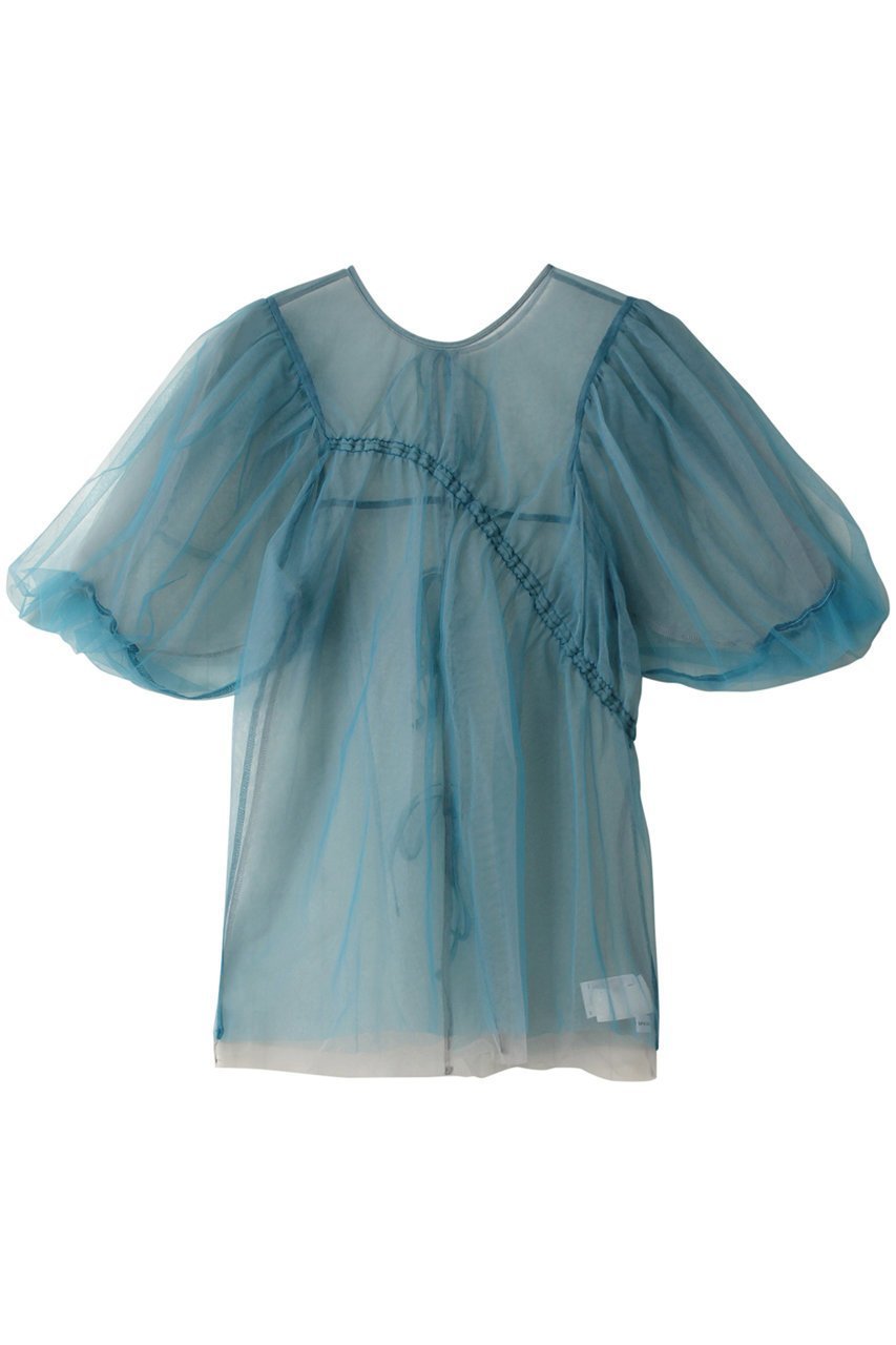 【メゾンスペシャル/MAISON SPECIAL】の2way Tulle Puff Sleeve Tops/2WAYチュールパフスリーブトップス インテリア・キッズ・メンズ・レディースファッション・服の通販 founy(ファニー) 　ファッション　Fashion　レディースファッション　Fashion for Women　トップス・カットソー　Cut & Sew Tops　シャツ・ブラウス・オフィスカジュアル　Elegant Blouses & Button-Ups　ロングTシャツ・Tシャツ　Longline T-Shirts & Tees　カットソー・ベーシックTシャツ　Cut-and-Sewn Tops / Stretch Tees & Basics　カーディガン　Cardigan, Knitwear　シアー　Sheer, See-Through　ショート　Short, Short Length　スリーブ　Sleeve, Long Sleeve / Short Sleeve　チュール　Tulip, Tulip Motif　バルーン　Balloon, Balloon Silhouette　ロング　Long, Long-Length　BLU(ブルー)|ID: prp329100003724151 ipo3291000000032836808