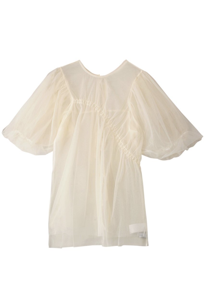 【メゾンスペシャル/MAISON SPECIAL】の2way Tulle Puff Sleeve Tops/2WAYチュールパフスリーブトップス インテリア・キッズ・メンズ・レディースファッション・服の通販 founy(ファニー) 　ファッション　Fashion　レディースファッション　Fashion for Women　トップス・カットソー　Cut & Sew Tops　シャツ・ブラウス・オフィスカジュアル　Elegant Blouses & Button-Ups　ロングTシャツ・Tシャツ　Longline T-Shirts & Tees　カットソー・ベーシックTシャツ　Cut-and-Sewn Tops / Stretch Tees & Basics　カーディガン　Cardigan, Knitwear　シアー　Sheer, See-Through　ショート　Short, Short Length　スリーブ　Sleeve, Long Sleeve / Short Sleeve　チュール　Tulip, Tulip Motif　バルーン　Balloon, Balloon Silhouette　ロング　Long, Long-Length　WHT(ホワイト)|ID: prp329100003724151 ipo3291000000032836813