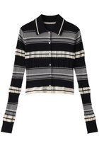 【メゾンスペシャル/MAISON SPECIAL】のMulti Border Cardigan/マルチボーダーカーディガン BLK(ブラック)|ID: prp329100003724159 ipo3291000000032954791