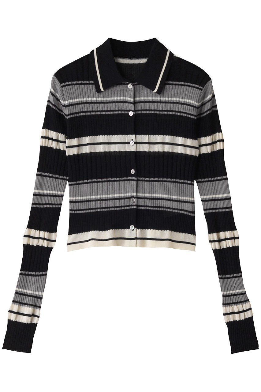 【メゾンスペシャル/MAISON SPECIAL】のMulti Border Cardigan/マルチボーダーカーディガン インテリア・キッズ・メンズ・レディースファッション・服の通販 founy(ファニー) 　ファッション　Fashion　レディースファッション　Fashion for Women　トップス・カットソー　Cut & Sew Tops　ニット　Knit Tops & Sweaters　カーディガン・羽織り　Layered Style Cardigans　インナー　Innerwear　カーディガン　Cardigan, Knitwear　シアー　Sheer, See-Through　ボーダー　Border, Stripe　羽織　Haori, Light Jacket　BLK(ブラック)|ID: prp329100003724159 ipo3291000000032954791