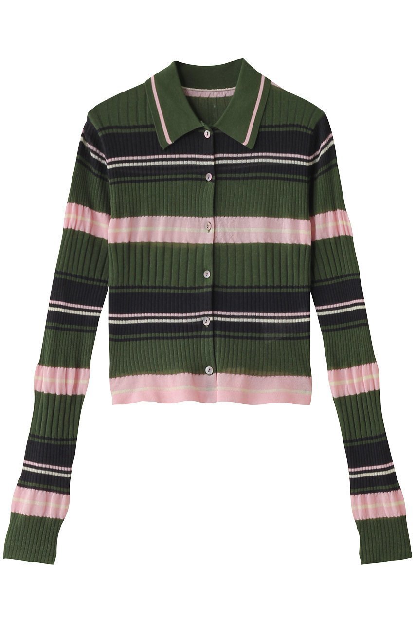 【メゾンスペシャル/MAISON SPECIAL】のMulti Border Cardigan/マルチボーダーカーディガン インテリア・キッズ・メンズ・レディースファッション・服の通販 founy(ファニー) 　ファッション　Fashion　レディースファッション　Fashion for Women　トップス・カットソー　Cut & Sew Tops　ニット　Knit Tops & Sweaters　カーディガン・羽織り　Layered Style Cardigans　インナー　Innerwear　カーディガン　Cardigan, Knitwear　シアー　Sheer, See-Through　ボーダー　Border, Stripe　羽織　Haori, Light Jacket　KHK(カーキ)|ID: prp329100003724159 ipo3291000000032954803