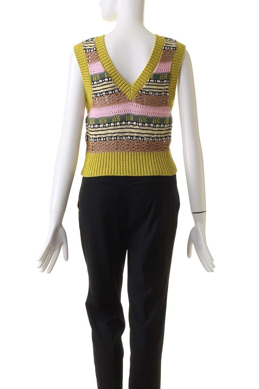 【メゾンスペシャル/MAISON SPECIAL】のMulticolor Knit Vest/マルチカラーニットベスト 人気、トレンドファッション・服の通販 founy(ファニー) 　ファッション　Fashion　レディースファッション　WOMEN　トップス・カットソー　Tops/Tshirt　ニット　Knit Tops　ベスト/ジレ　Gilets/Vests　プルオーバー　Pullover　シンプル　Simple　プレート　Plate　ベスト　Vest　ボーダー　Border　夏　Summer　other-4|ID: prp329100003724161 ipo3291000000031388910