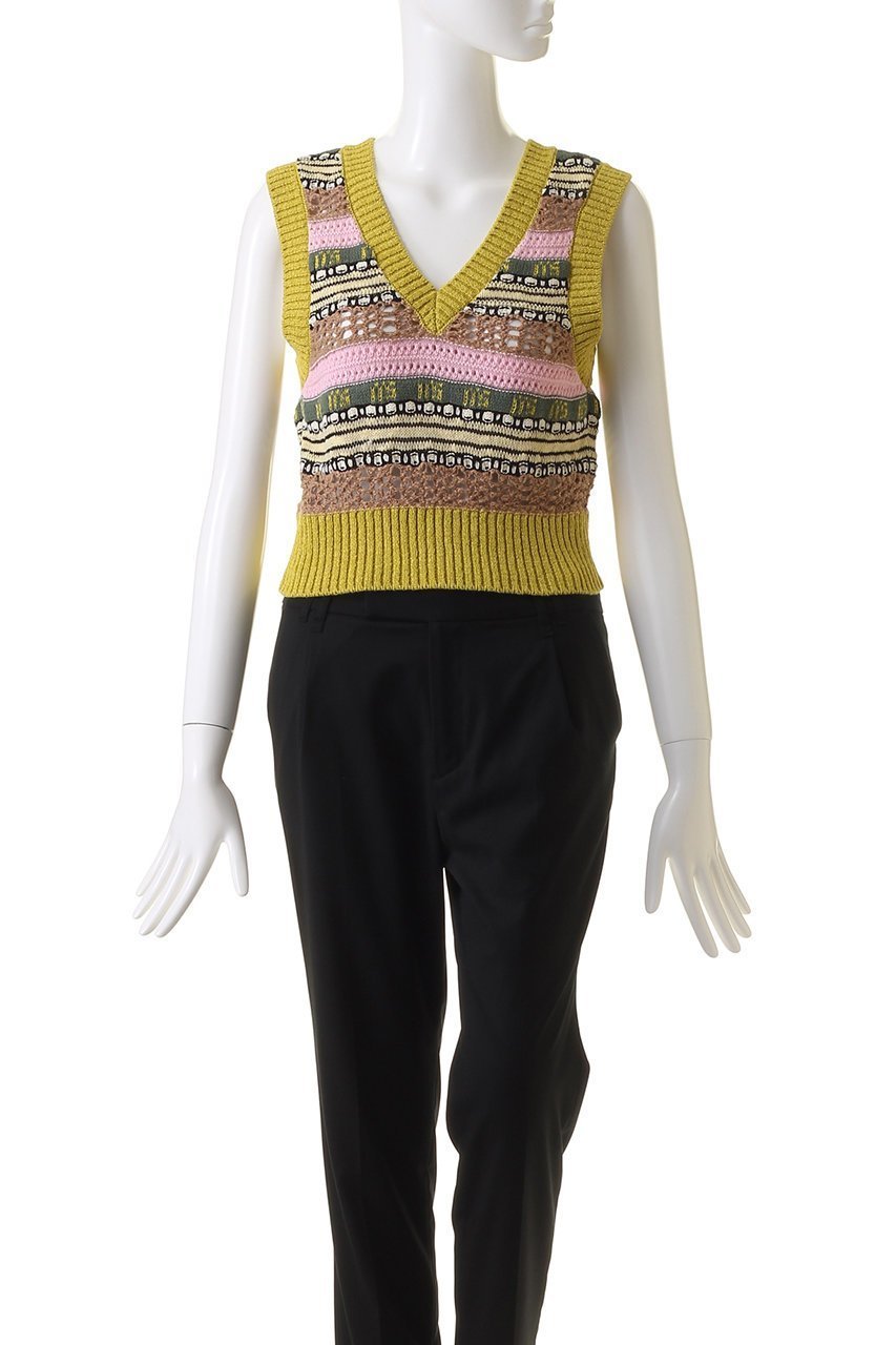 【メゾンスペシャル/MAISON SPECIAL】のMulticolor Knit Vest/マルチカラーニットベスト 人気、トレンドファッション・服の通販 founy(ファニー) 　ファッション　Fashion　レディースファッション　WOMEN　トップス・カットソー　Tops/Tshirt　ニット　Knit Tops　ベスト/ジレ　Gilets/Vests　プルオーバー　Pullover　シンプル　Simple　プレート　Plate　ベスト　Vest　ボーダー　Border　夏　Summer　other-6|ID: prp329100003724161 ipo3291000000031388914