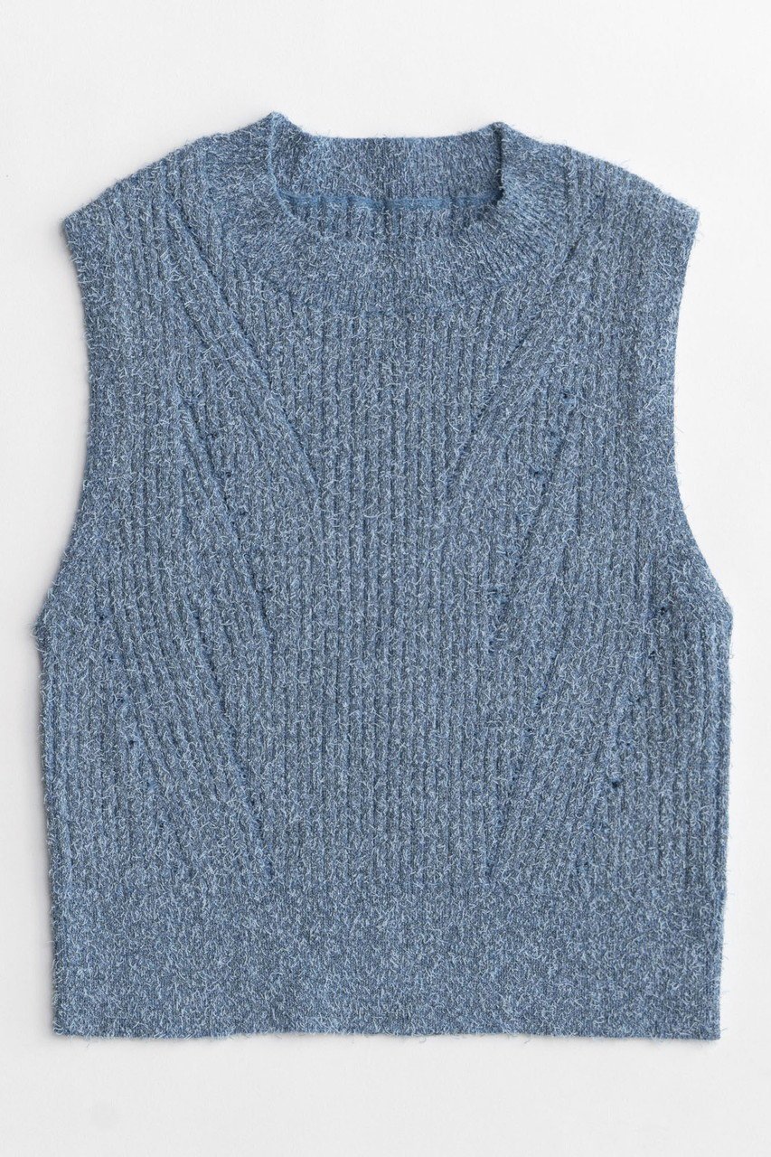 【メゾンスペシャル/MAISON SPECIAL】のCurl Yarn Short Length Sleeveless Knit Tops/カールヤーンショートノースリーブニット インテリア・キッズ・メンズ・レディースファッション・服の通販 founy(ファニー) 　ファッション　Fashion　レディースファッション　WOMEN　トップス・カットソー　Tops/Tshirt　ニット　Knit Tops　キャミソール / ノースリーブ　No Sleeves　プルオーバー　Pullover　春　Spring　カッティング　Cutting　コンパクト　Compact　ノースリーブ　No Sleeve　ワイド　Wide　ワイドリブ　Wide Rib　夏　Summer　BLU(ブルー)|ID: prp329100003724162 ipo3291000000024596332