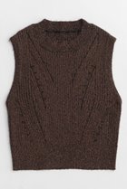【メゾンスペシャル/MAISON SPECIAL】のCurl Yarn Short Length Sleeveless Knit Tops/カールヤーンショートノースリーブニット BRN(ブラウン)|ID:prp329100003724162