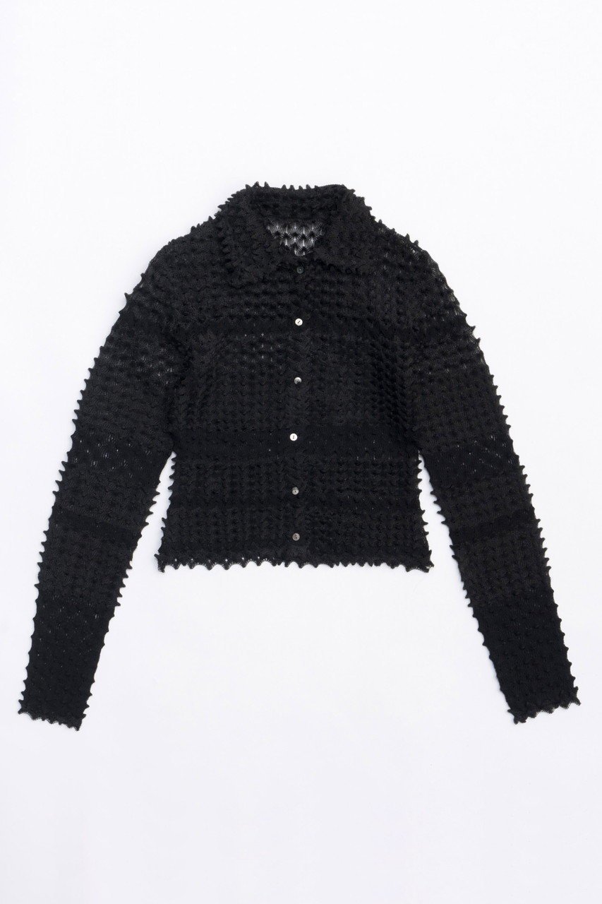 【メゾンスペシャル/MAISON SPECIAL】のMulti Border Spiky Knit Shirt/マルチボーダートゲトゲニットシャツ 人気、トレンドファッション・服の通販 founy(ファニー) 　ファッション　Fashion　レディースファッション　WOMEN　トップス・カットソー　Tops/Tshirt　ニット　Knit Tops　シャツ/ブラウス　Shirts/Blouses　ロング / Tシャツ　T-Shirts　コンパクト　Compact　シアー　Sheer　スリーブ　Sleeve　プリーツ　Pleats　ボーダー　Border　ポロシャツ　Polo Shirt　羽織　Haori　ロング　Long　夏　Summer　2024年　2024　2024春夏・S/S　Ss,Spring/Summer,2024　 other-1|ID: prp329100003724163 ipo3291000000024596336