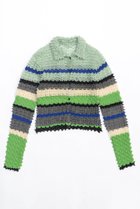 【メゾンスペシャル/MAISON SPECIAL】のMulti Border Spiky Knit Shirt/マルチボーダートゲトゲニットシャツ GRN(グリーン)|ID: prp329100003724163 ipo3291000000036402446