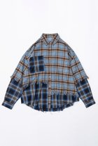 【メゾンスペシャル/MAISON SPECIAL】のCheck Oversized Shirts/チェックオーバーシャツ BLU(ブルー)|ID:prp329100003724165