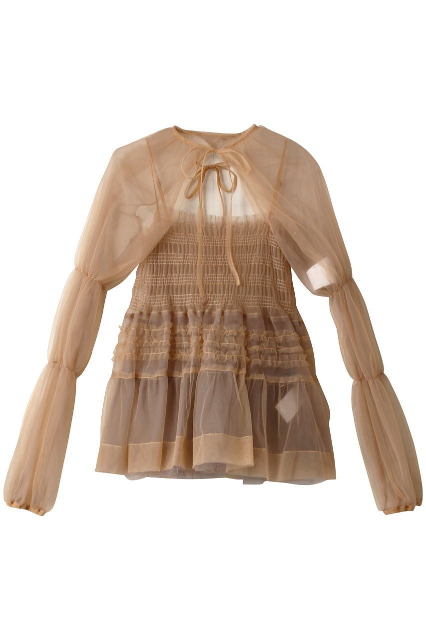 【メゾンスペシャル/MAISON SPECIAL】のTulle Camisole Bolero/チュールキャミボレロ 人気、トレンドファッション・服の通販 founy(ファニー) 　ファッション　Fashion　レディースファッション　Fashion for Women　アウター　Coat / Outerwear Collection　ボレロ・ショート丈ジャケット / ドレス羽織りに　Boleros & Short Jackets　トップス・カットソー　Cut & Sew Tops　キャミソール&ノースリーブ　Camisoles & Sleeveless Tops　シャツ・ブラウス・オフィスカジュアル　Elegant Blouses & Button-Ups　エアリー　Airy Texture　ガーリー　Girly, Feminine Style　キャミソール　Camisole, Spaghetti Strap Top　シャーリング　Shirring, Ruched　スリーブ　Sleeve, Long Sleeve / Short Sleeve　フリル　Frill, Ruffle　ロング　Long, Long-Length　夏　Summer　春　Spring　 other-1|ID: prp329100003724167 ipo3291000000032911637