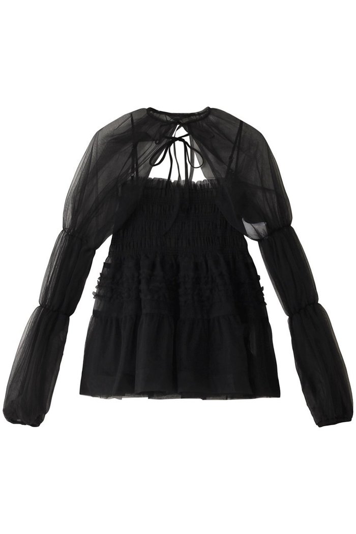 【メゾンスペシャル/MAISON SPECIAL】のTulle Camisole Bolero/チュールキャミボレロ インテリア・キッズ・メンズ・レディースファッション・服の通販 founy(ファニー) https://founy.com/ ファッション Fashion レディースファッション Fashion for Women アウター Coat / Outerwear Collection ボレロ・ショート丈ジャケット / ドレス羽織りに Boleros & Short Jackets トップス・カットソー Cut & Sew Tops キャミソール&ノースリーブ Camisoles & Sleeveless Tops シャツ・ブラウス・オフィスカジュアル Elegant Blouses & Button-Ups エアリー Airy Texture ガーリー Girly, Feminine Style キャミソール Camisole, Spaghetti Strap Top シャーリング Shirring, Ruched スリーブ Sleeve, Long Sleeve / Short Sleeve フリル Frill, Ruffle ロング Long, Long-Length 夏 Summer 春 Spring |ID: prp329100003724167 ipo3291000000032911643