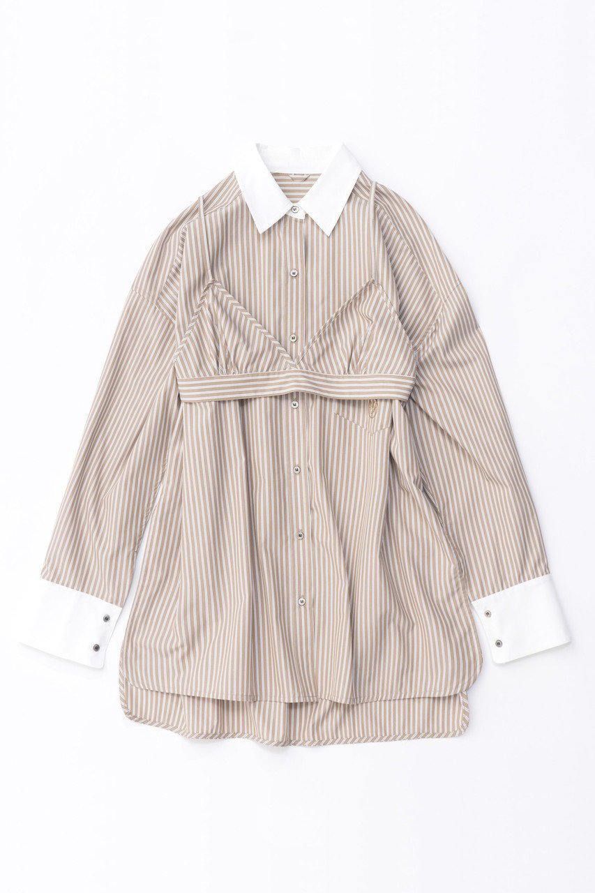 【メゾンスペシャル/MAISON SPECIAL】のWith Bra Stripe Easy Oversized Shirt/ブラ付きストライプイージーオーバーシャツ 人気、トレンドファッション・服の通販 founy(ファニー) 　ファッション　Fashion　レディースファッション　WOMEN　トップス・カットソー　Tops/Tshirt　シャツ/ブラウス　Shirts/Blouses　クラシック　Classic　ジャケット　Jacket　ストライプ　Stripe　スリーブ　Sleeve　セットアップ　Set Up　トレンド　Trend　パジャマ　Pajamas　ビスチェ　Bustier　メンズ　Mens　ロング　Long　エレガント 上品　Elegant　 other-1|ID: prp329100003724168 ipo3291000000024596357