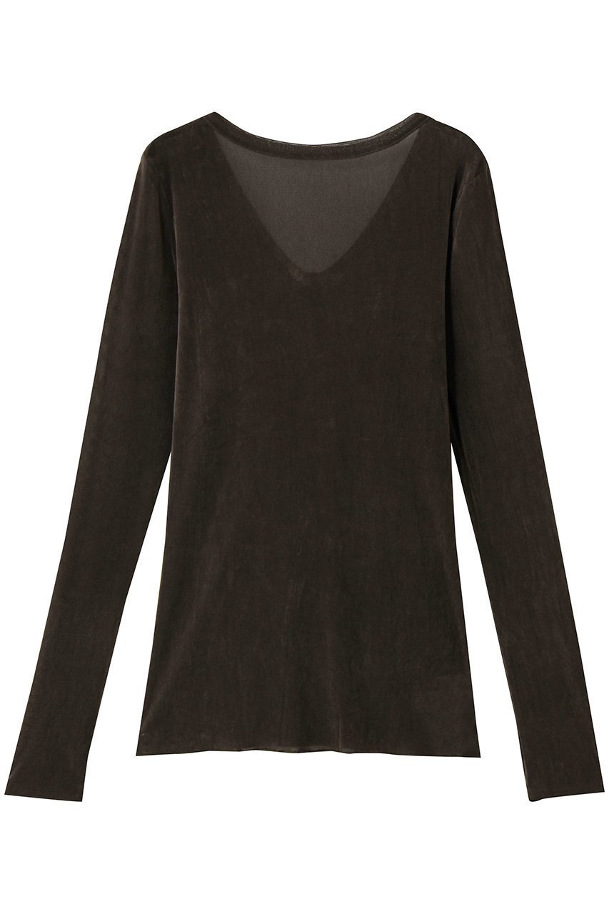 【ウィムガゼット/Whim Gazette】のフロッキーバックシャンカットソー インテリア・キッズ・メンズ・レディースファッション・服の通販 founy(ファニー) 　ファッション　Fashion　レディースファッション　Fashion for Women　トップス・カットソー　Cut & Sew Tops　シャツ・ブラウス・オフィスカジュアル　Elegant Blouses & Button-Ups　ロングTシャツ・Tシャツ　Longline T-Shirts & Tees　カットソー・ベーシックTシャツ　Cut-and-Sewn Tops / Stretch Tees & Basics　インナー　Innerwear　エレガント 上品　Elegant　カッティング　Cutting Detail　ジャケット　Jacket, Outerwear　スリーブ　Sleeve, Long Sleeve / Short Sleeve　チュール　Tulip, Tulip Motif　フェミニン　Feminine, Girly　ロング　Long, Long-Length　人気　Popular, Best Seller　チャコールグレー|ID: prp329100003724172 ipo3291000000034154585