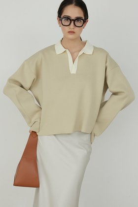【ガリャルダガランテ/GALLARDAGALANTE】のラガーニット 人気、トレンドファッション・服の通販 founy(ファニー) ファッション Fashion レディースファッション Fashion for Women トップス・カットソー Cut & Sew Tops ニット Knit Tops & Sweaters カジュアルプルオーバー・ニットトップス Pullovers & Knit Tops / Casual Pullovers ショート Short, Short Length スキッパー Skipper, Open Collar バランス Balance, Style Balance ボトム Bottoms, Lower Wear |ID:prp329100003726747