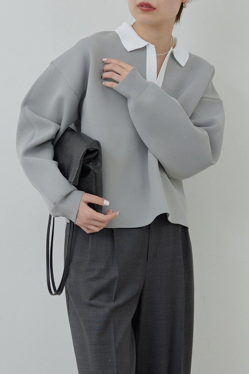 【ガリャルダガランテ/GALLARDAGALANTE】のラガーニット 人気、トレンドファッション・服の通販 founy(ファニー) 　ファッション　Fashion　レディースファッション　Fashion for Women　トップス・カットソー　Cut & Sew Tops　ニット　Knit Tops & Sweaters　カジュアルプルオーバー・ニットトップス　Pullovers & Knit Tops / Casual Pullovers　ショート　Short, Short Length　スキッパー　Skipper, Open Collar　バランス　Balance, Style Balance　ボトム　Bottoms, Lower Wear　other-6|ID: prp329100003726747 ipo3291000000032951346