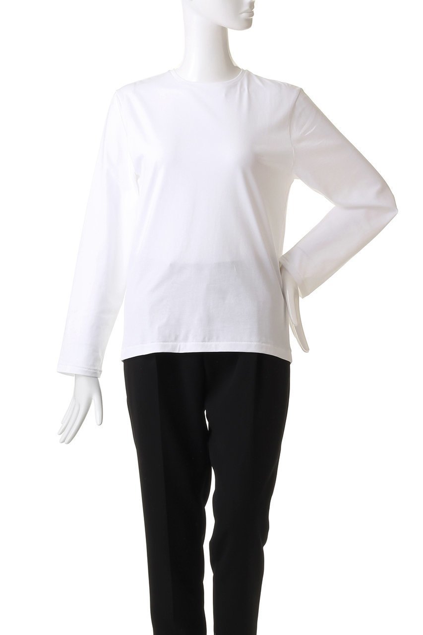 【エイトン/ATON】のSUVIN 60/2 パーフェクト ロングスリーブ Tシャツ 人気、トレンドファッション・服の通販 founy(ファニー) 　ファッション　Fashion　レディースファッション　Fashion for Women　トップス・カットソー　Cut & Sew Tops　シャツ・ブラウス・オフィスカジュアル　Elegant Blouses & Button-Ups　ロングTシャツ・Tシャツ　Longline T-Shirts & Tees　カットソー・ベーシックTシャツ　Cut-and-Sewn Tops / Stretch Tees & Basics　なめらか　Smooth, Silky Texture　スリーブ　Sleeve, Long Sleeve / Short Sleeve　ロング　Long, Long-Length　エレガント 上品　Elegant　other-2|ID: prp329100003731008 ipo3291000000036884979