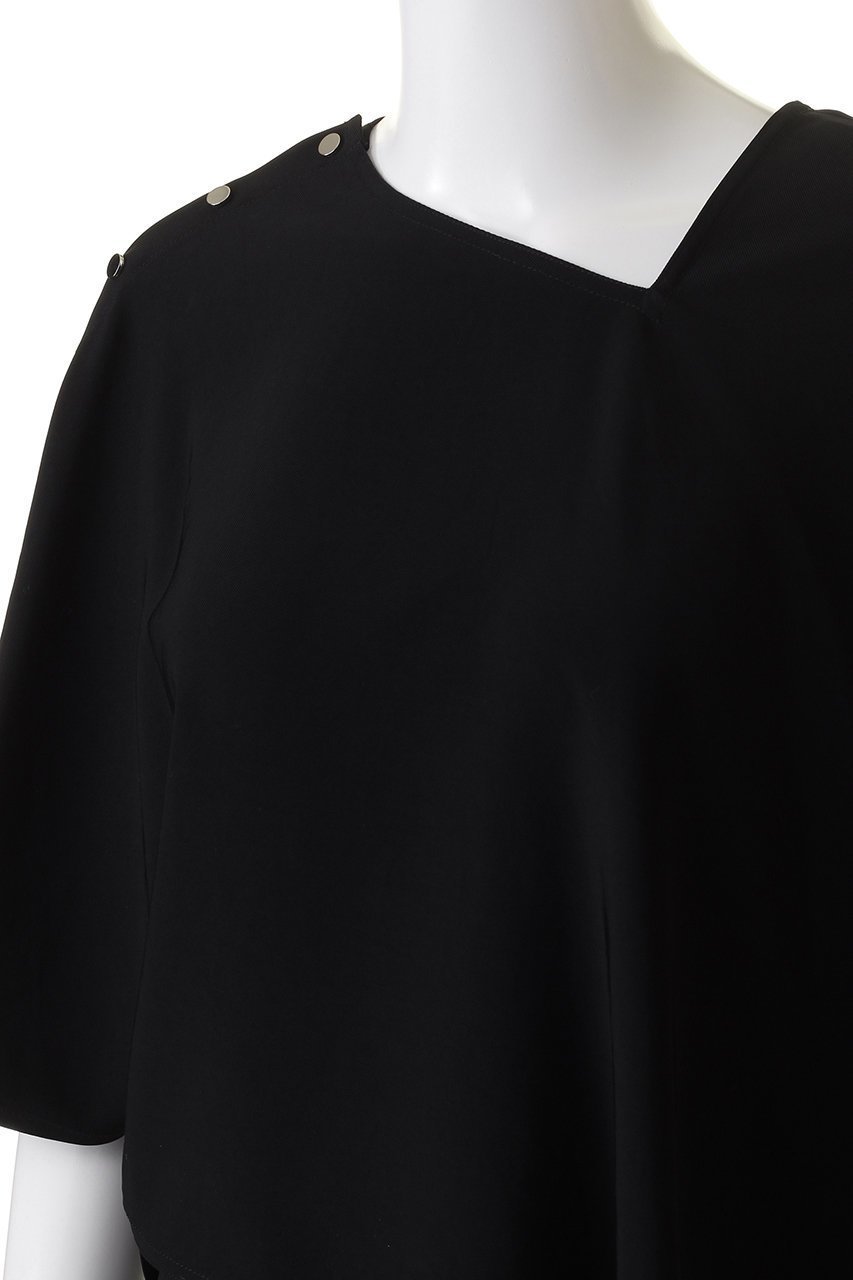 【チノ/CINOH】のBLACK FORMAL ドレープブラウス 人気、トレンドファッション・服の通販 founy(ファニー) 　ファッション　Fashion　レディースファッション　Fashion for Women　トップス・カットソー　Cut & Sew Tops　シャツ・ブラウス・オフィスカジュアル　Elegant Blouses & Button-Ups　アシンメトリー　Asymmetrical Style　エレガント 上品　Elegant　コレクション　Collection, Seasonal Line　ショート　Short, Short Length　スリーブ　Sleeve, Long Sleeve / Short Sleeve　ドット　Polka Dot, Dot Pattern　マニッシュ　Mannish, Boyish　other-5|ID: prp329100003731020 ipo3291000000032924445