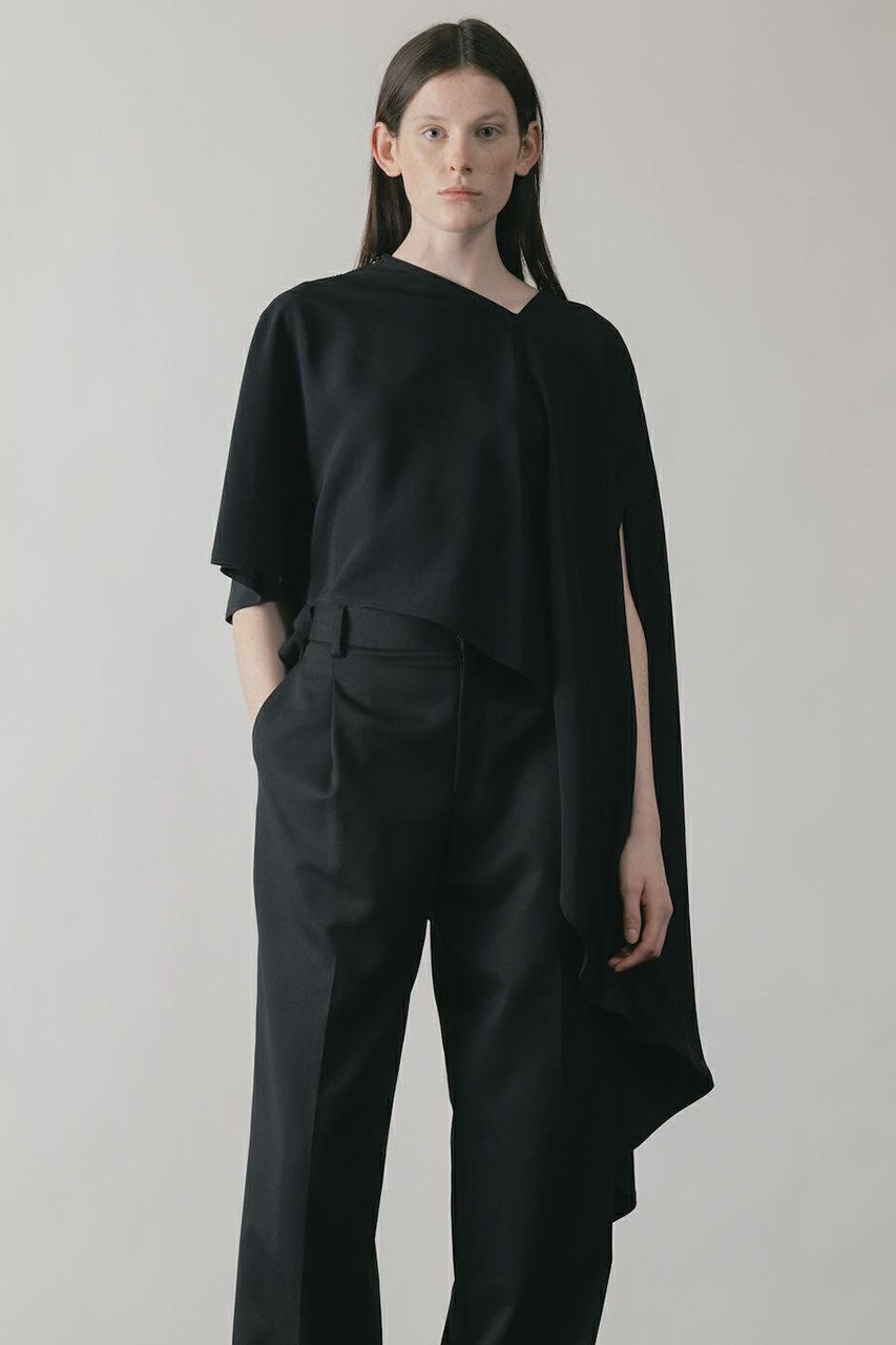 【チノ/CINOH】のBLACK FORMAL ドレープブラウス 人気、トレンドファッション・服の通販 founy(ファニー) 　ファッション　Fashion　レディースファッション　Fashion for Women　トップス・カットソー　Cut & Sew Tops　シャツ・ブラウス・オフィスカジュアル　Elegant Blouses & Button-Ups　アシンメトリー　Asymmetrical Style　エレガント 上品　Elegant　コレクション　Collection, Seasonal Line　ショート　Short, Short Length　スリーブ　Sleeve, Long Sleeve / Short Sleeve　ドット　Polka Dot, Dot Pattern　マニッシュ　Mannish, Boyish　other-6|ID: prp329100003731020 ipo3291000000032924454