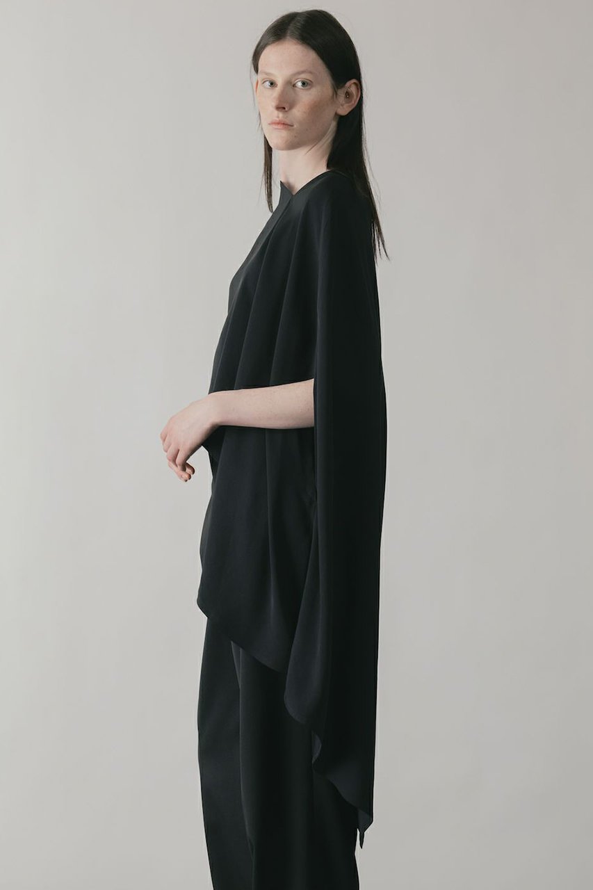 【チノ/CINOH】のBLACK FORMAL ドレープブラウス 人気、トレンドファッション・服の通販 founy(ファニー) 　ファッション　Fashion　レディースファッション　Fashion for Women　トップス・カットソー　Cut & Sew Tops　シャツ・ブラウス・オフィスカジュアル　Elegant Blouses & Button-Ups　アシンメトリー　Asymmetrical Style　エレガント 上品　Elegant　コレクション　Collection, Seasonal Line　ショート　Short, Short Length　スリーブ　Sleeve, Long Sleeve / Short Sleeve　ドット　Polka Dot, Dot Pattern　マニッシュ　Mannish, Boyish　other-7|ID: prp329100003731020 ipo3291000000032924465