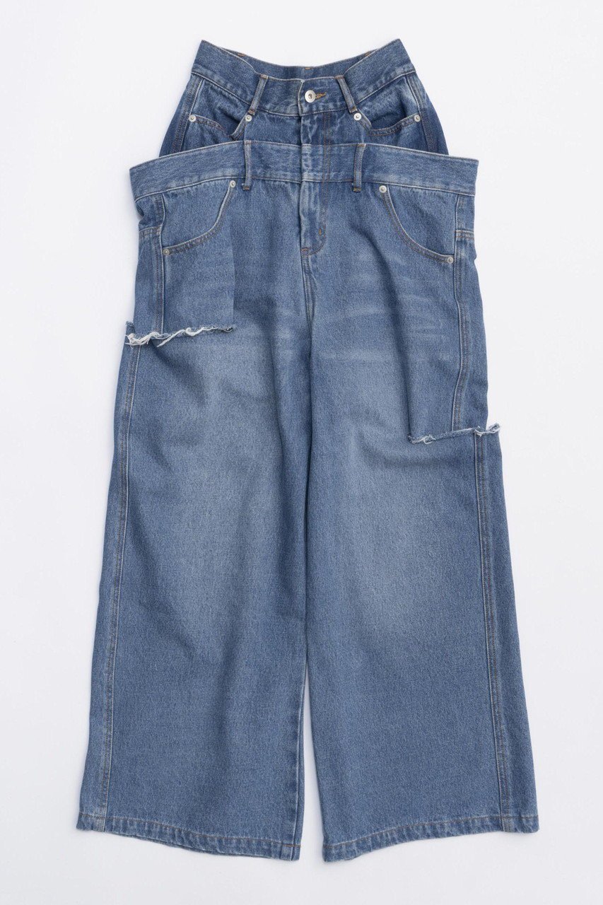 【メゾンスペシャル/MAISON SPECIAL】のDouble Waist Baggy Denim Pants/ダブルウエストバギーデニム インテリア・キッズ・メンズ・レディースファッション・服の通販 founy(ファニー) 　ファッション　Fashion　レディースファッション　WOMEN　パンツ　Pants　デニムパンツ　Denim Pants　デニム　Denim　BLU(ブルー)|ID: prp329100003731032 ipo3291000000025481588