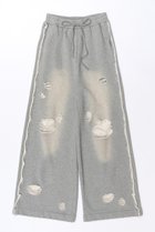 【メゾンスペシャル/MAISON SPECIAL】のSweat Distressed Wide Pants/スウェットダメージワイドパンツ GRY(グレー)|ID:prp329100003731033