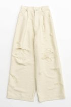 【メゾンスペシャル/MAISON SPECIAL】のTweed Distressed Wide Pants/ツイードダメージワイドパンツ WHT(ホワイト)|ID:prp329100003731035