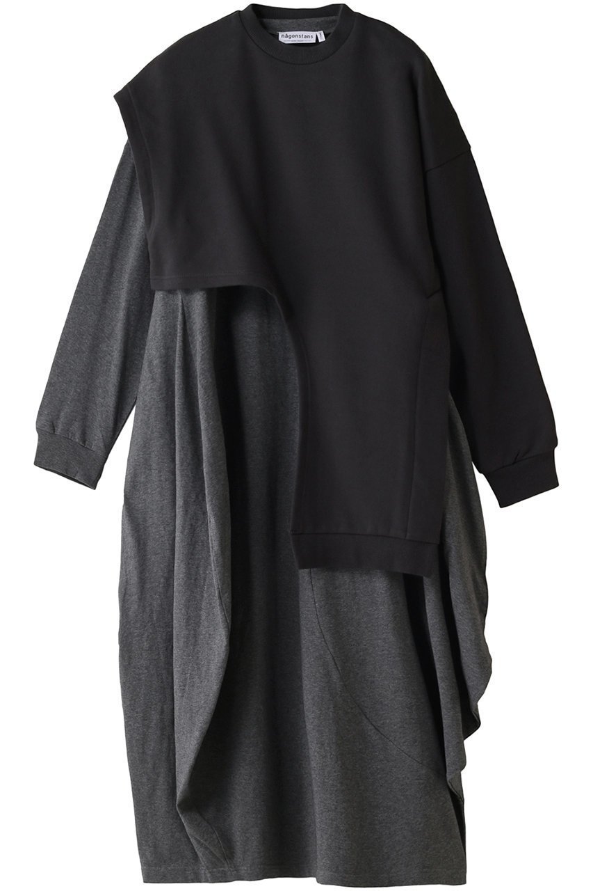 【ナゴンスタンス/nagonstans】のBrushed Sweat レイヤード DRS/ドレス インテリア・キッズ・メンズ・レディースファッション・服の通販 founy(ファニー) 　ファッション　Fashion　レディースファッション　Fashion for Women　ワンピース　Dresses　フォーマル・パーティードレス・結婚式用ドレス　Elegant & Casual Dresses　チュニック　Tunic Tops & Dresses　スウェット / スエット　Sweatshirt, Sweatwear　チュニック　Tunic, Long Top　ドレス　Dress, One-Piece　バランス　Balance, Style Balance　ベスト　Vest, Waistcoat　ロング　Long, Long-Length　Cement|ID: prp329100003731056 ipo3291000000032922949