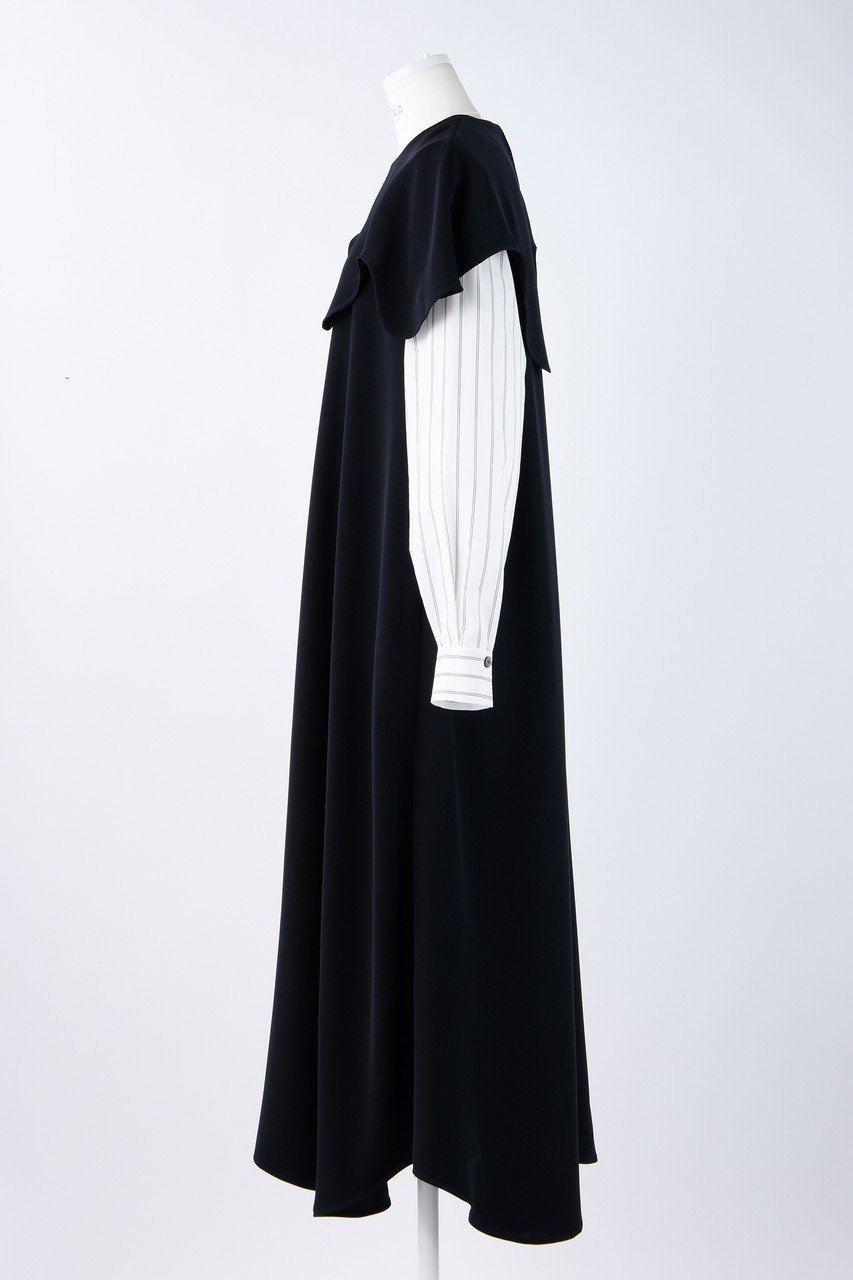 【エンフォルド/ENFOLD】のPEツイルレイヤースリーブDRS/ドレス 人気、トレンドファッション・服の通販 founy(ファニー) 　ファッション　Fashion　レディースファッション　Fashion for Women　ワンピース　Dresses　フォーマル・パーティードレス・結婚式用ドレス　Elegant & Casual Dresses　チュニック　Tunic Tops & Dresses　アシンメトリー　Asymmetrical Style　チュニック　Tunic, Long Top　ツイル　Twist, Twisted Detail　ドレス　Dress, One-Piece　ポケット　Pocket, Pocket Detail　エレガント 上品　Elegant　人気　Popular, Best Seller　定番　Standard, Basic Item　other-2|ID: prp329100003731069 ipo3291000000032915811