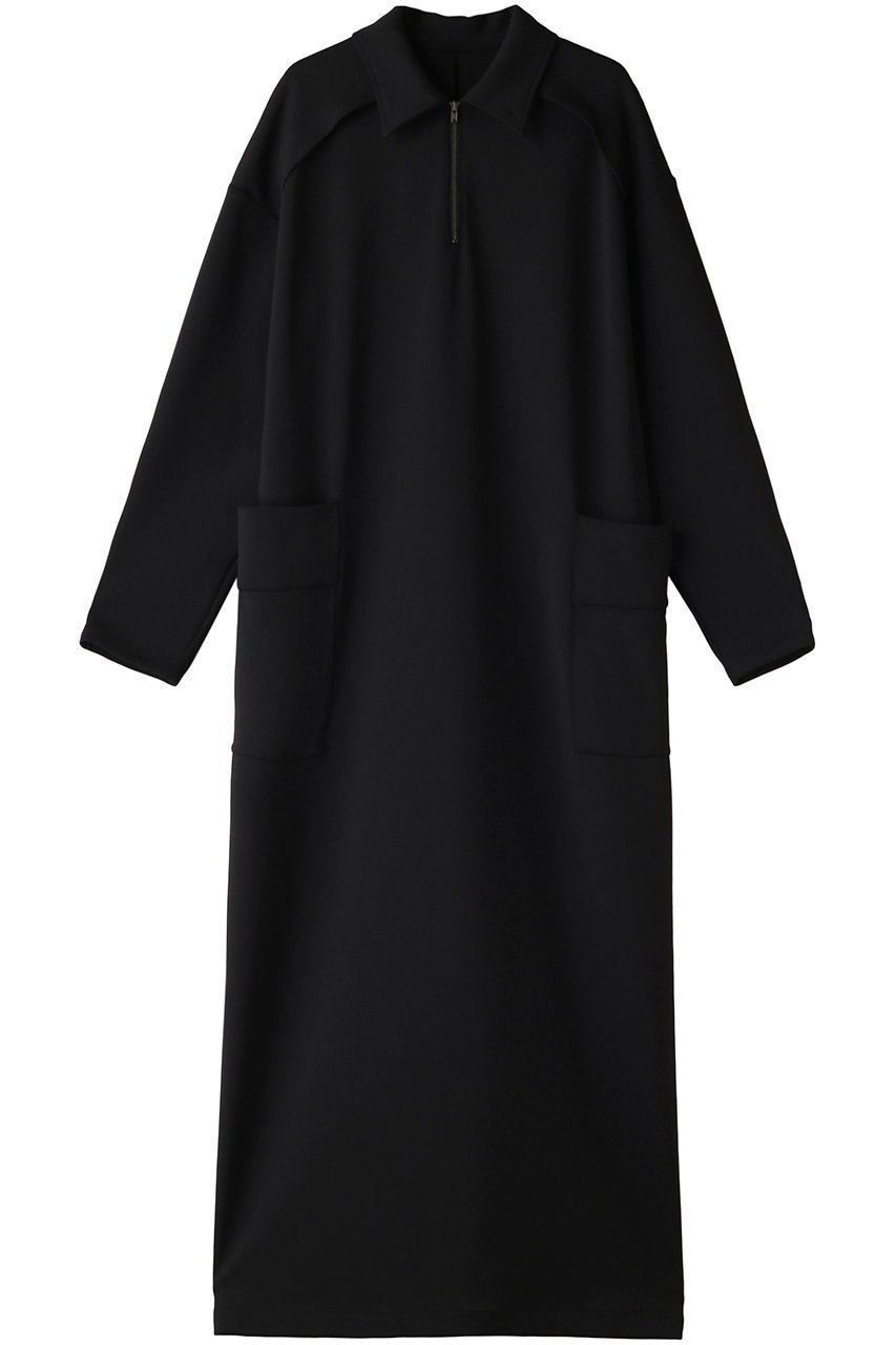 【リムアーク/RIM.ARK】のOpen collar I line OP/ワンピース インテリア・キッズ・メンズ・レディースファッション・服の通販 founy(ファニー) 　ファッション　Fashion　レディースファッション　Fashion for Women　ワンピース　Dresses　チュニック　Tunic Tops & Dresses　スタイリッシュ　Stylish, Fashionable　チュニック　Tunic, Long Top　マキシ　Maxi, Full Length　リラックス　Relax, Relaxed Fit　ロング　Long, Long-Length　エレガント 上品　Elegant　ブラック|ID: prp329100003731224 ipo3291000000034969472