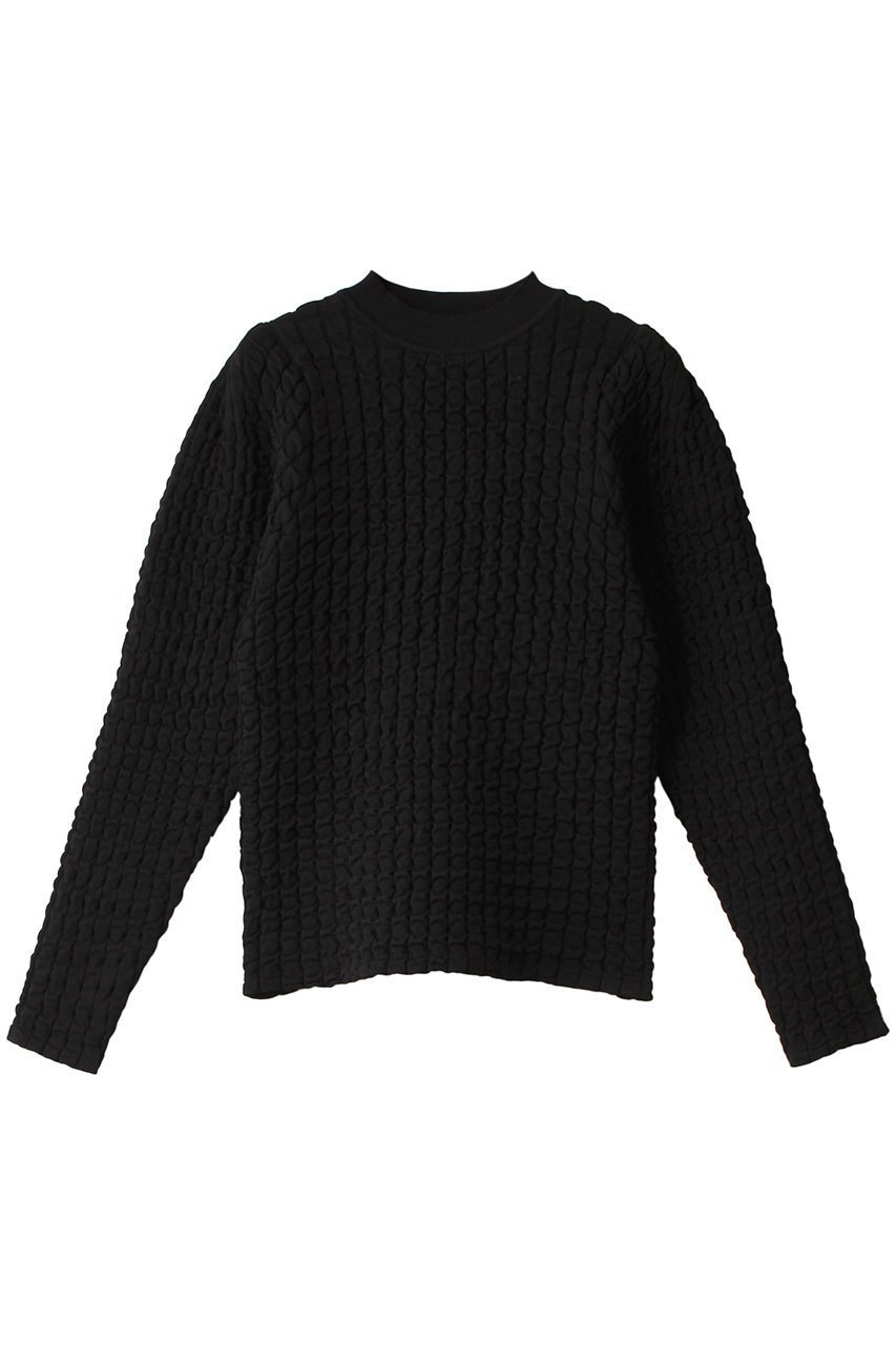 【リムアーク/RIM.ARK】のUneven surface compact knit/ニット インテリア・キッズ・メンズ・レディースファッション・服の通販 founy(ファニー) 　ファッション　Fashion　レディースファッション　Fashion for Women　トップス・カットソー　Cut & Sew Tops　ニット　Knit Tops & Sweaters　カジュアルプルオーバー・ニットトップス　Pullovers & Knit Tops / Casual Pullovers　ショルダー　Shoulder, Shoulder Strap　シンプル　Simple, Minimal　バランス　Balance, Style Balance　フォルム　Silhouette, Form　冬　Winter / This Winter　春　Spring　洗える　Machine Washable　ブラック|ID: prp329100003731227 ipo3291000000034970206