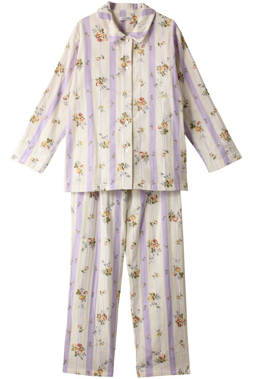 【イクコ/IKUKO】のダブルガーゼ起毛花柄プリント 襟付きパジャマ 人気、トレンドファッション・服の通販 founy(ファニー) 　ファッション　Fashion　レディースファッション　Fashion for Women　シンプル　Simple, Minimal　ダブル　Double, Double-Breasted　パジャマ　Pajamas, Sleepwear　プリント　Print, Printed Pattern　人気　Popular, Best Seller　長袖　Long Sleeve, Full Sleeve　 other-1|ID: prp329100003739409 ipo3291000000032831718