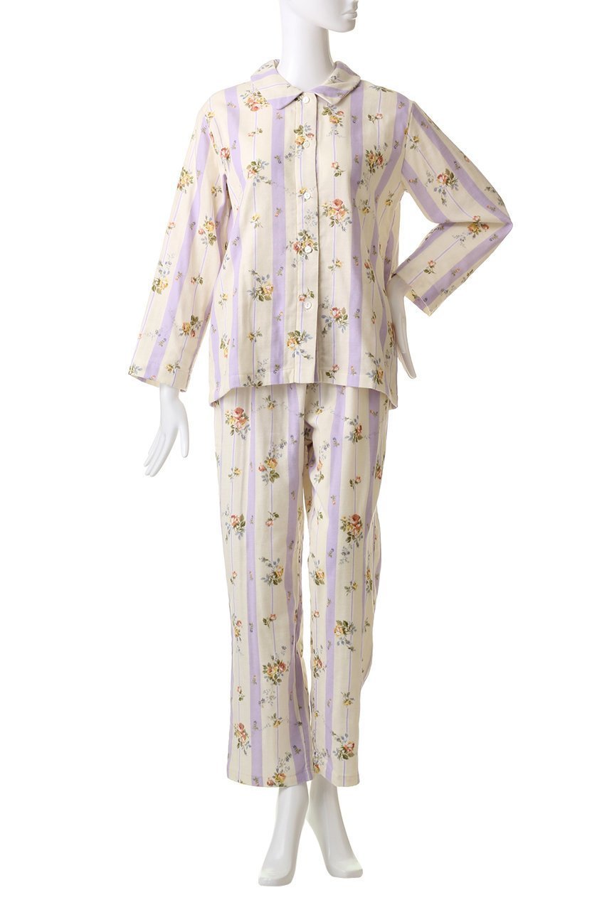 【イクコ/IKUKO】のダブルガーゼ起毛花柄プリント 襟付きパジャマ 人気、トレンドファッション・服の通販 founy(ファニー) 　ファッション　Fashion　レディースファッション　Fashion for Women　シンプル　Simple, Minimal　ダブル　Double, Double-Breasted　パジャマ　Pajamas, Sleepwear　プリント　Print, Printed Pattern　人気　Popular, Best Seller　長袖　Long Sleeve, Full Sleeve　other-2|ID: prp329100003739409 ipo3291000000032831722